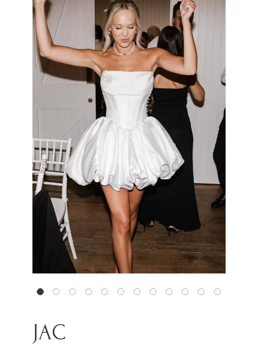 White Strapless Bubble Mini Dress